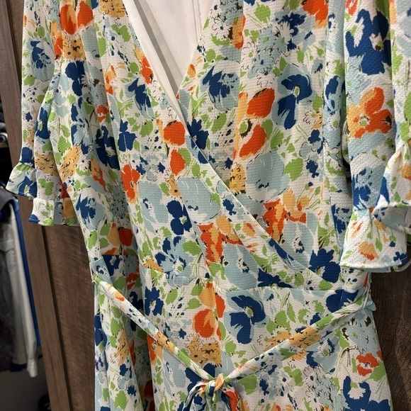 Lauren Ralph Lauren black Label Dress 16 Floral crepe faux wrap - Picture 8 of 15